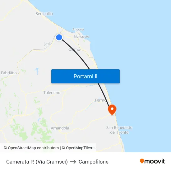 Camerata P. (Via Gramsci) to Campofilone map