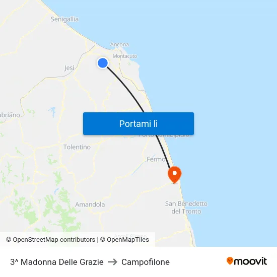 3^ Madonna Delle Grazie to Campofilone map