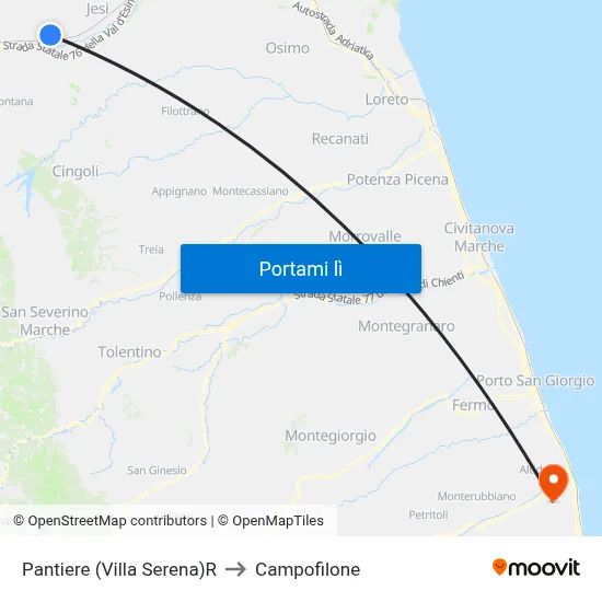 Pantiere (Villa Serena)R to Campofilone map