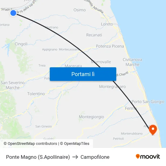 Ponte Magno (S.Apollinaire) to Campofilone map