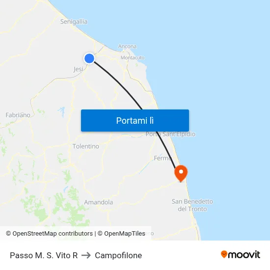 Passo M. S. Vito R to Campofilone map
