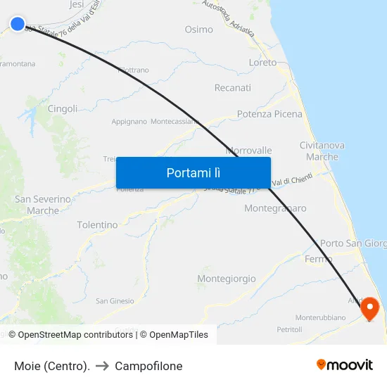 Moie (Centro). to Campofilone map