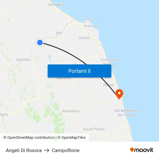Angeli Di Rosora to Campofilone map