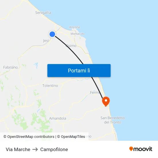 Via Marche to Campofilone map