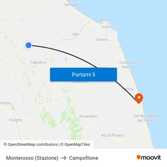Monterosso (Stazione) to Campofilone map