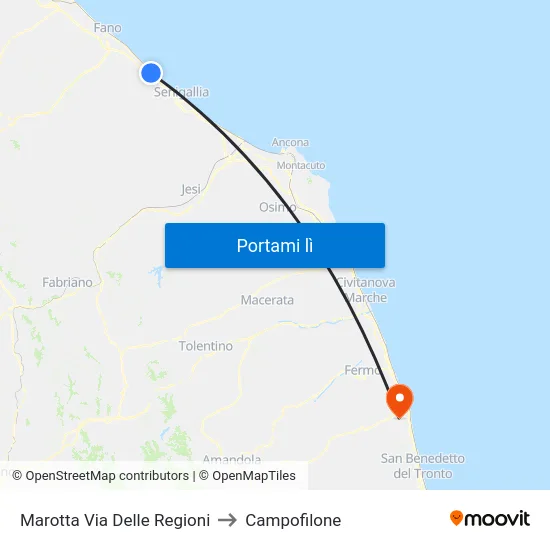Marotta Via Delle Regioni to Campofilone map