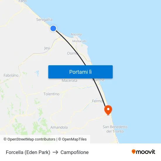 Forcella (Eden Park) to Campofilone map