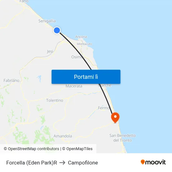 Forcella (Eden Park)R to Campofilone map