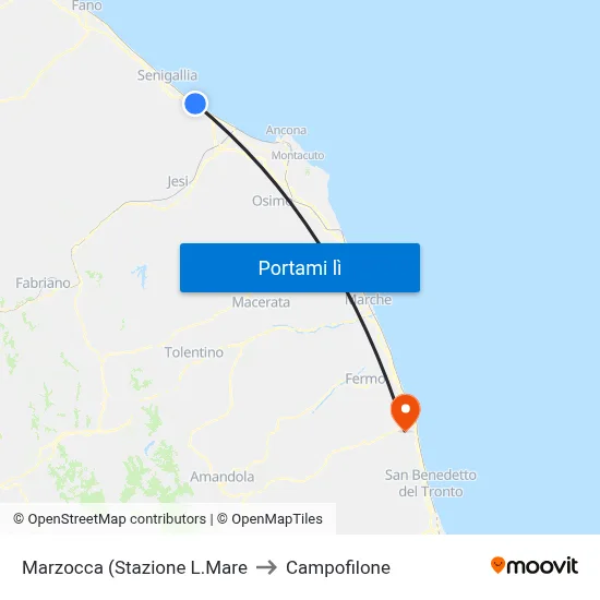 Marzocca (Stazione L.Mare to Campofilone map