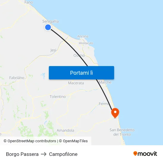 Borgo Passera to Campofilone map
