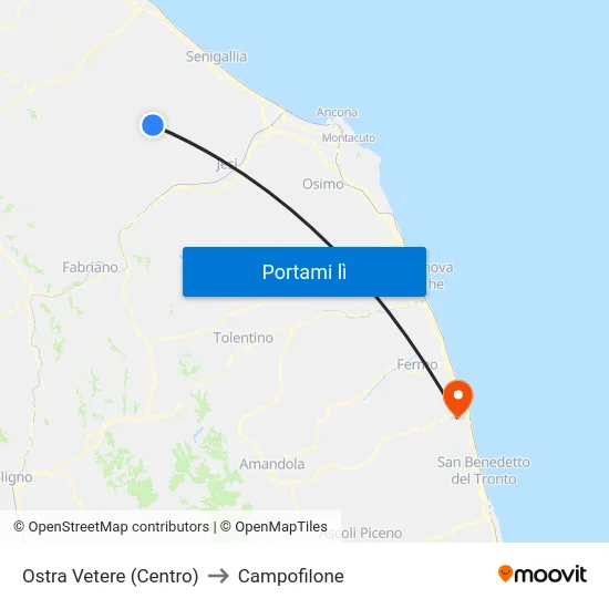 Ostra Vetere (Centro) to Campofilone map