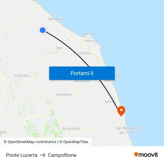 Ponte Lucerta to Campofilone map