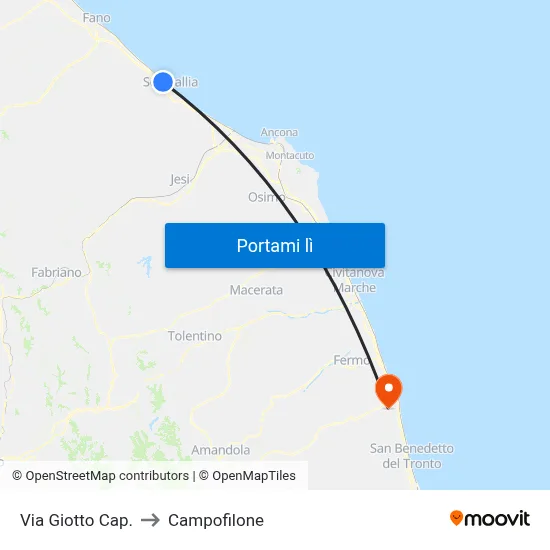 Via Giotto Cap. to Campofilone map