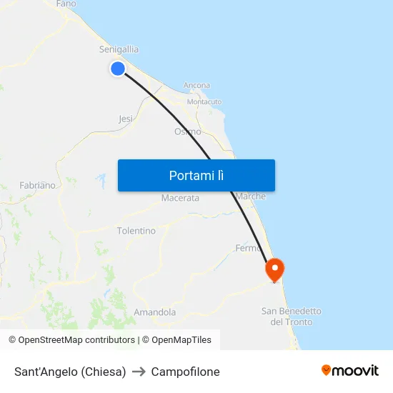 Sant'Angelo (Chiesa) to Campofilone map
