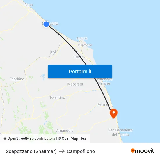 Scapezzano (Shalimar) to Campofilone map