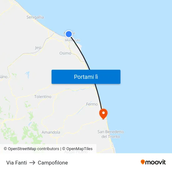 Via Fanti to Campofilone map