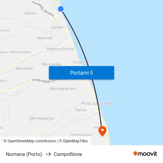 Numana (Porto). to Campofilone map