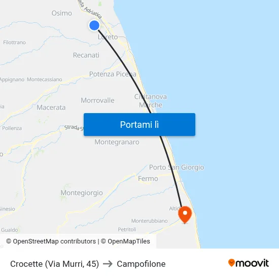 Crocette (Via Murri, 45) to Campofilone map