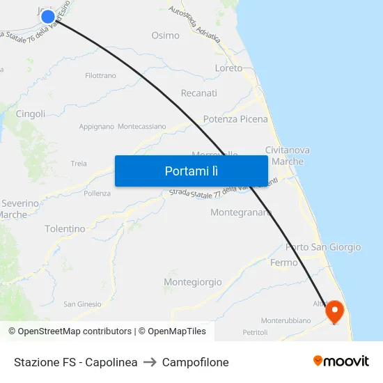 Stazione FS - Capolinea to Campofilone map
