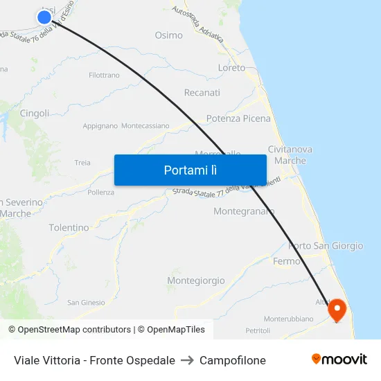 Viale Vittoria - Fronte Ospedale to Campofilone map