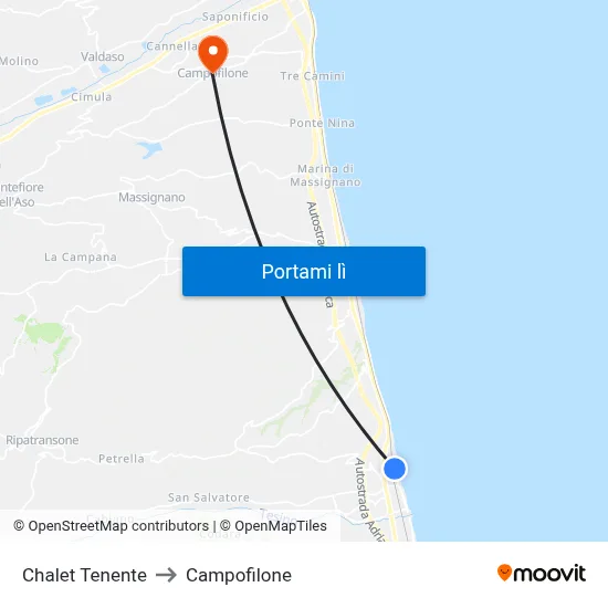 Chalet Tenente to Campofilone map