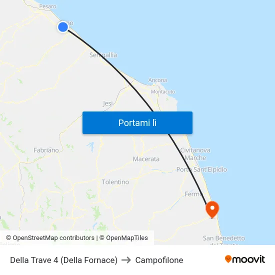 Della Trave 4 (Della Fornace) to Campofilone map