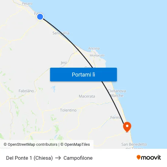 Del Ponte 1 (Chiesa) to Campofilone map