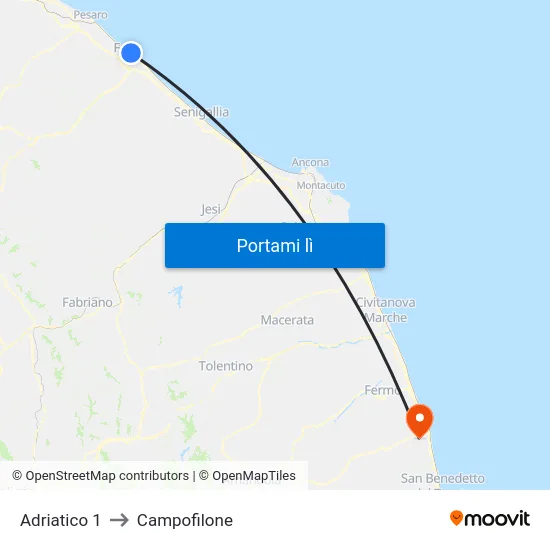 Adriatico 1 to Campofilone map