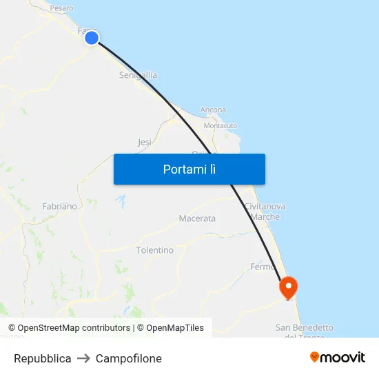 Repubblica to Campofilone map