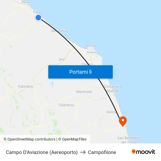Campo D'Aviazione (Aereoporto) to Campofilone map