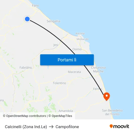 Calcinelli (Zona Ind.Le) to Campofilone map