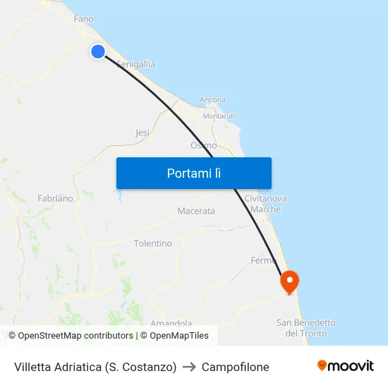 Villetta Adriatica (S. Costanzo) to Campofilone map