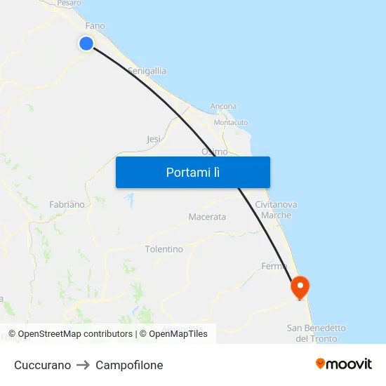 Cuccurano to Campofilone map