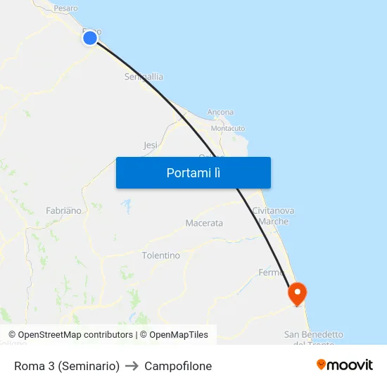 Roma 3 (Seminario) to Campofilone map