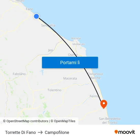 Torrette Di Fano to Campofilone map