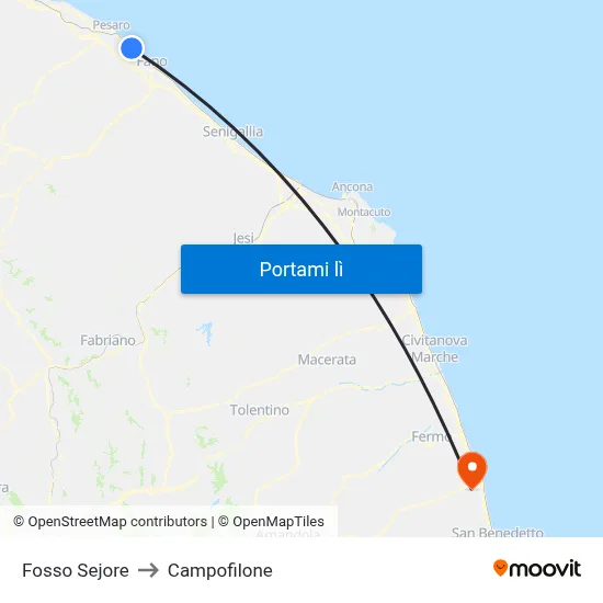 Fosso Sejore to Campofilone map