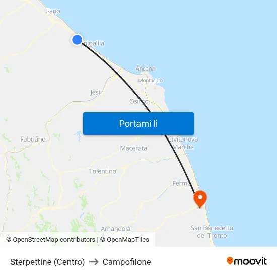 Sterpettine (Centro) to Campofilone map
