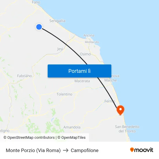 Monte Porzio (Via Roma) to Campofilone map