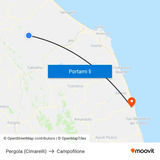 Pergola (Cimarelli) to Campofilone map