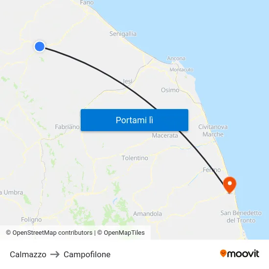 Calmazzo to Campofilone map