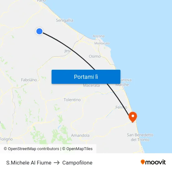 S.Michele Al Fiume to Campofilone map