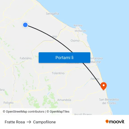 Fratte Rosa to Campofilone map