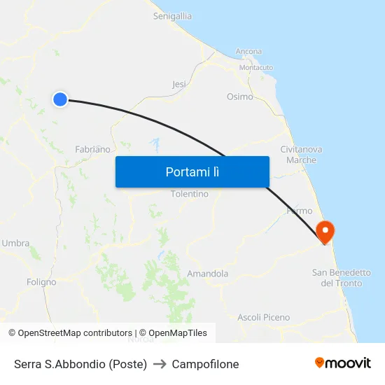 Serra S.Abbondio (Poste) to Campofilone map