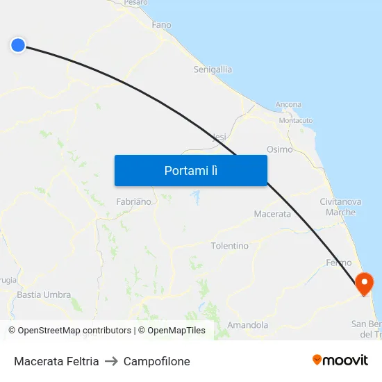 Macerata Feltria to Campofilone map