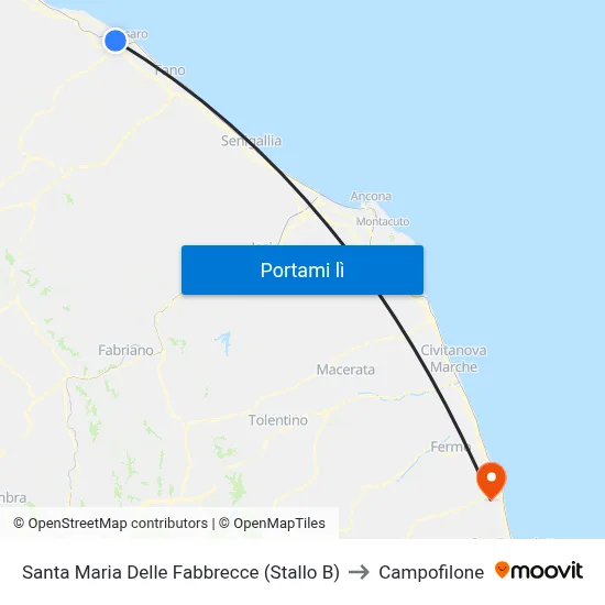 Santa Maria Delle Fabbrecce (Stallo B) to Campofilone map