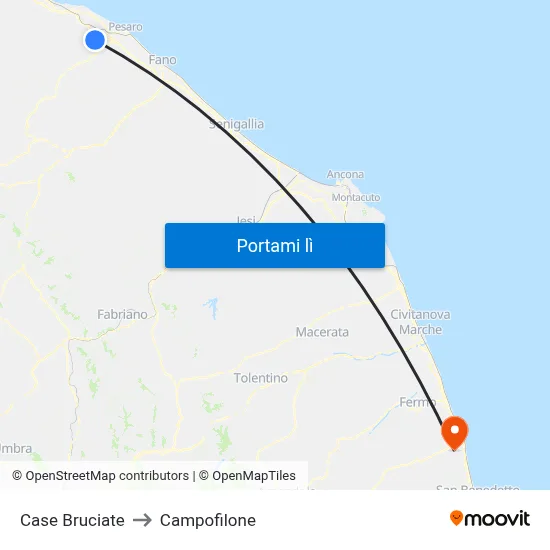 Case Bruciate to Campofilone map