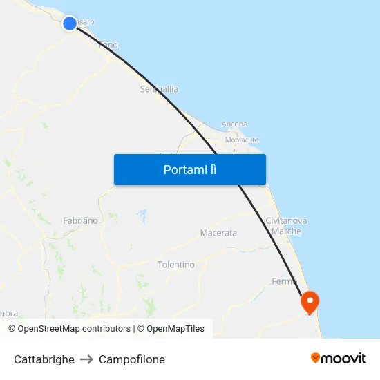 Cattabrighe to Campofilone map