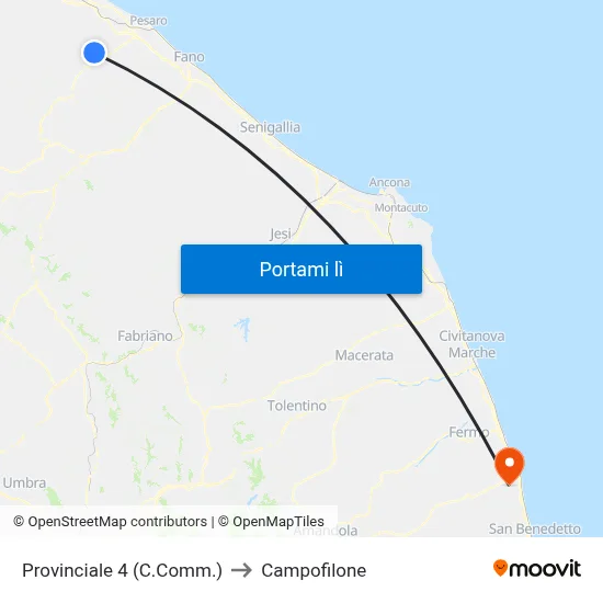 Provinciale 4 (C.Comm.) to Campofilone map