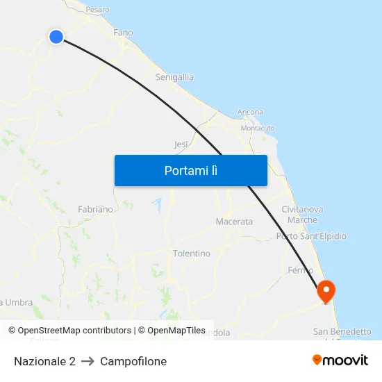 Nazionale 2 to Campofilone map