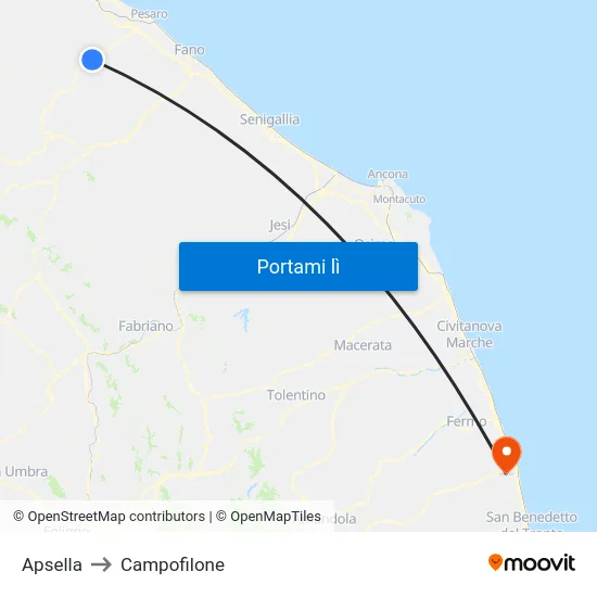 Apsella to Campofilone map